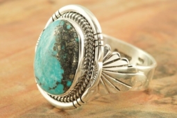 Genuine Candelaria Turquoise Sterling Silver Ring